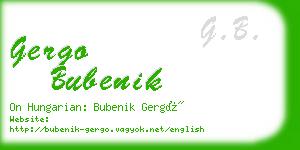 gergo bubenik business card